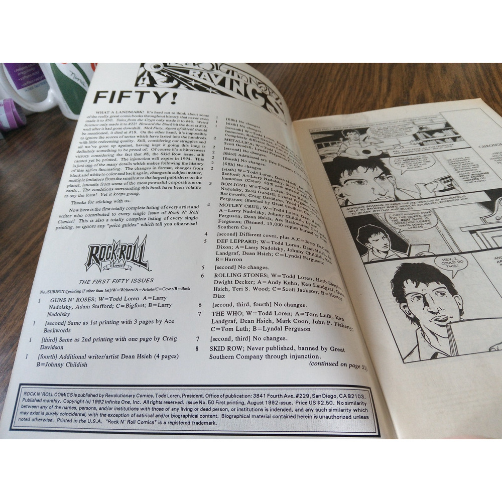 Rock & Roll Comics #50 August 1992 Revolutionary Comics - Picture 3 of 5